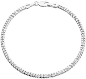 925 Sterling Silver Cuban Link Chain Bracelet 3mm 5mm 8mm Silver Bracelet for Men Women 6.5-9 Inches