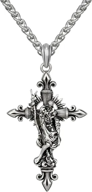 925 Sterling Silver Saint Necklace for Men, Patron Amulet Saint Medal Religious Gift for Easter | Birthday | Fathers Day | Christmas