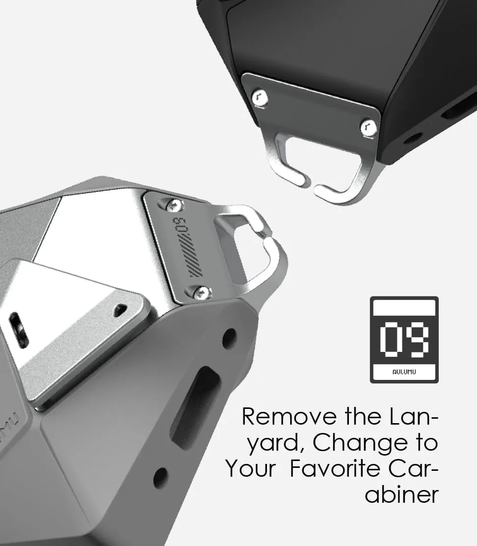 Aulumu A09 Geometric AirPods Pro Case [2nd/1st Generation] with Lock | Protective Cover with Nylon Buckle | Alloy Armour | Compatible with Apple AirPods Pro(2023/2022/2019) - Black