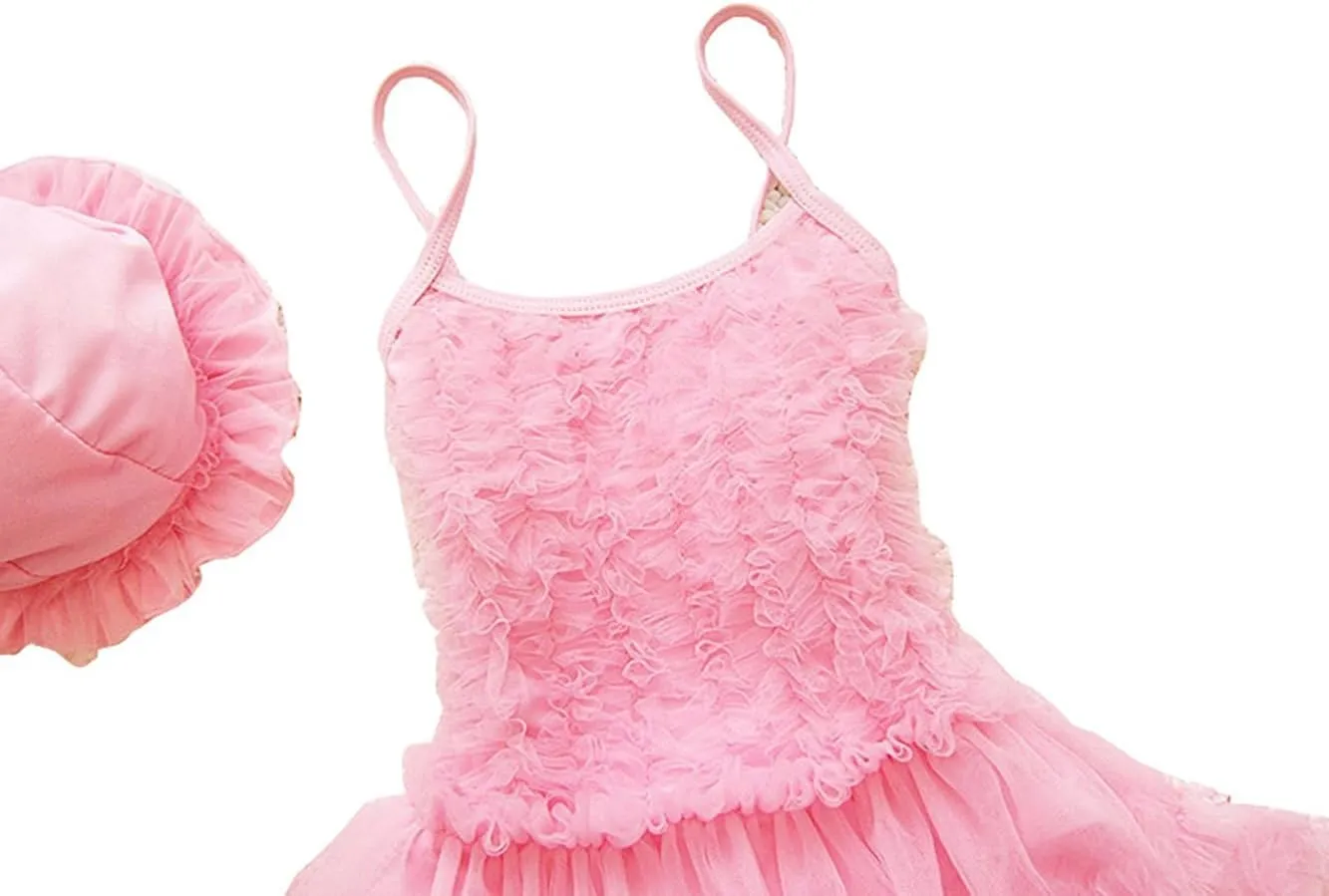 Baby Girls Princess Lace Layer Tankini Swimsuit Tutu Dress One-Pieces Swimwear Bikini Sets