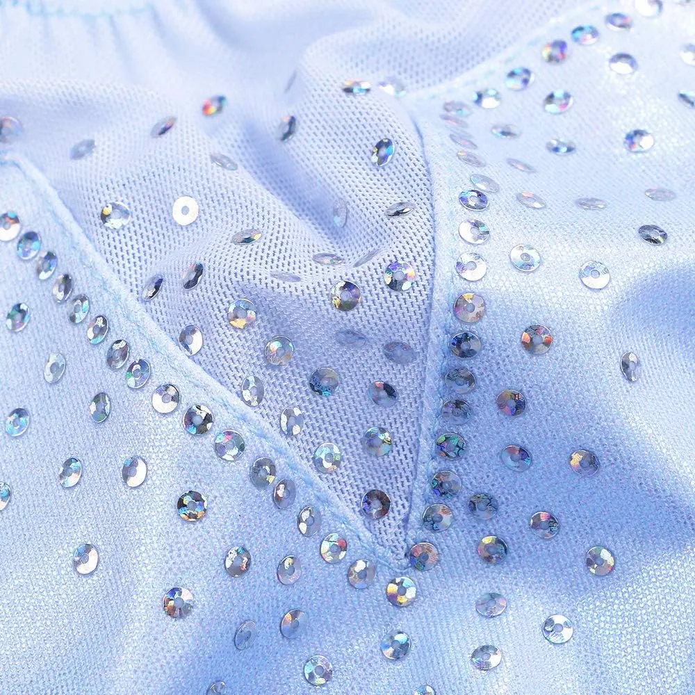 BAOHULU Gymnastics Leotards for Toddler Girls Long Sleeve Sparkle Stripes Tank Biketards Dance Unitards