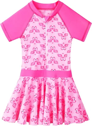 BAOHULU Toddler Girls Swimsuit One Piece Cute Floral Dress Swimwear 3-8 Years