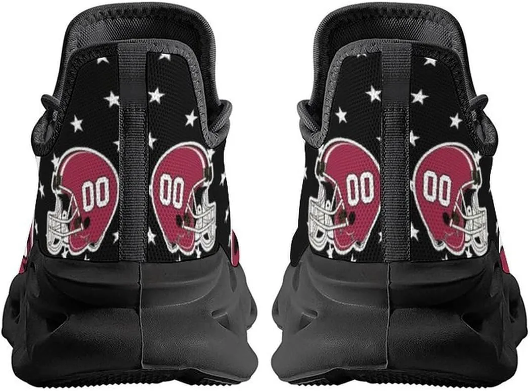 Custom Football Sneakers City Sports Slip-on Shoes Personalized Name Number, Gifts for Football Fans Men Women