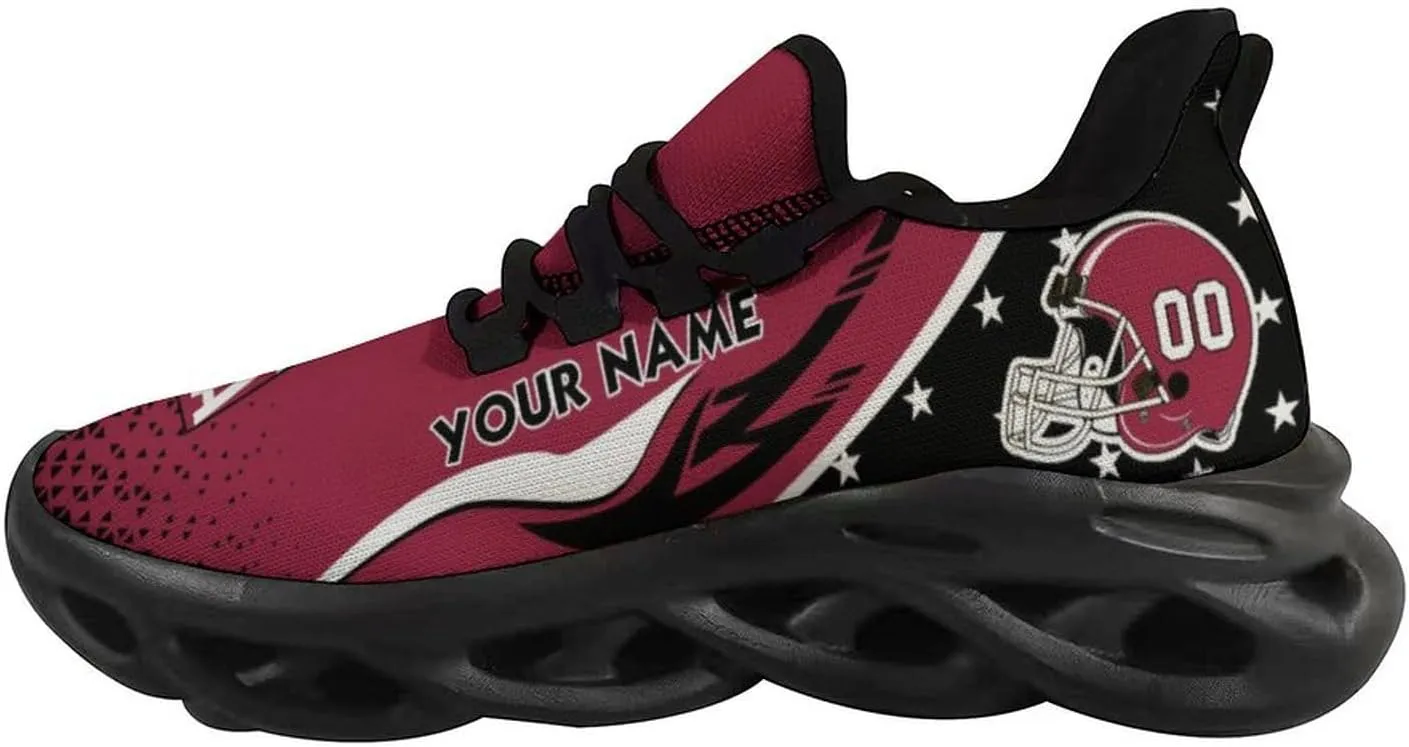 Custom Football Sneakers City Sports Slip-on Shoes Personalized Name Number, Gifts for Football Fans Men Women