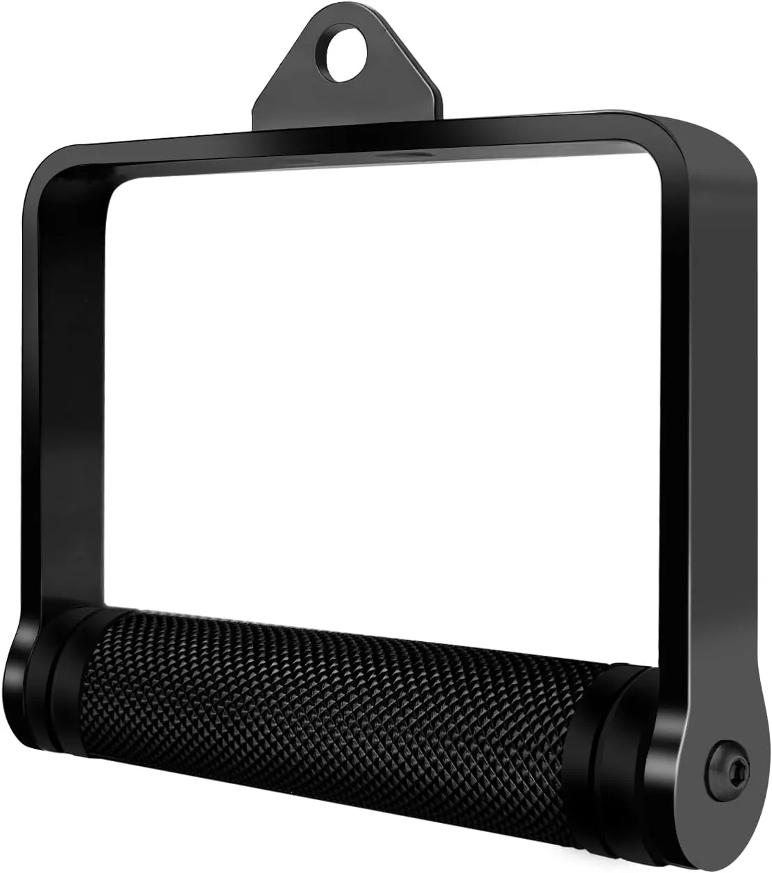D Handle Cable Attachment for Weight Workout, Heavy Duty Steel with Non-Slip Rubber Grip (Black)