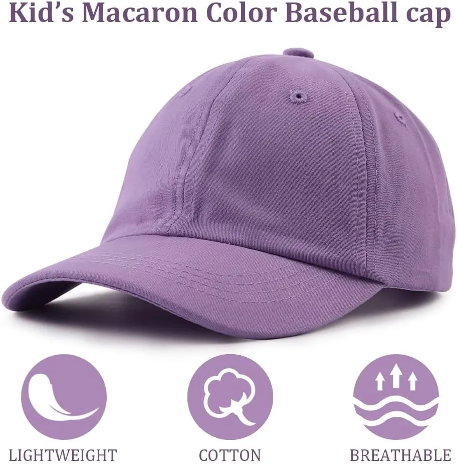 Girls Baseball Cap Kids Cute Sun Hat Adjustable Trucker Hats Toddler Rainbow Floral Ponytail Caps Spring Summer