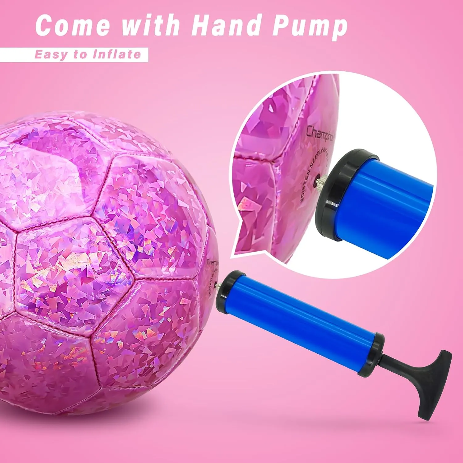 Glitter Pink Soccer Ball - Size 2, Sparkly Kids' Recreation Ball for Girls