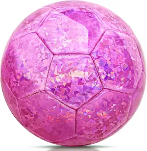 Glitter Pink Soccer Ball - Size 2, Sparkly Kids' Recreation Ball for Girls
