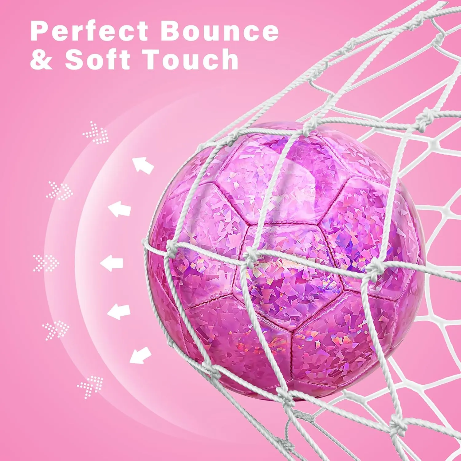 Glitter Pink Soccer Ball - Size 2, Sparkly Kids' Recreation Ball for Girls