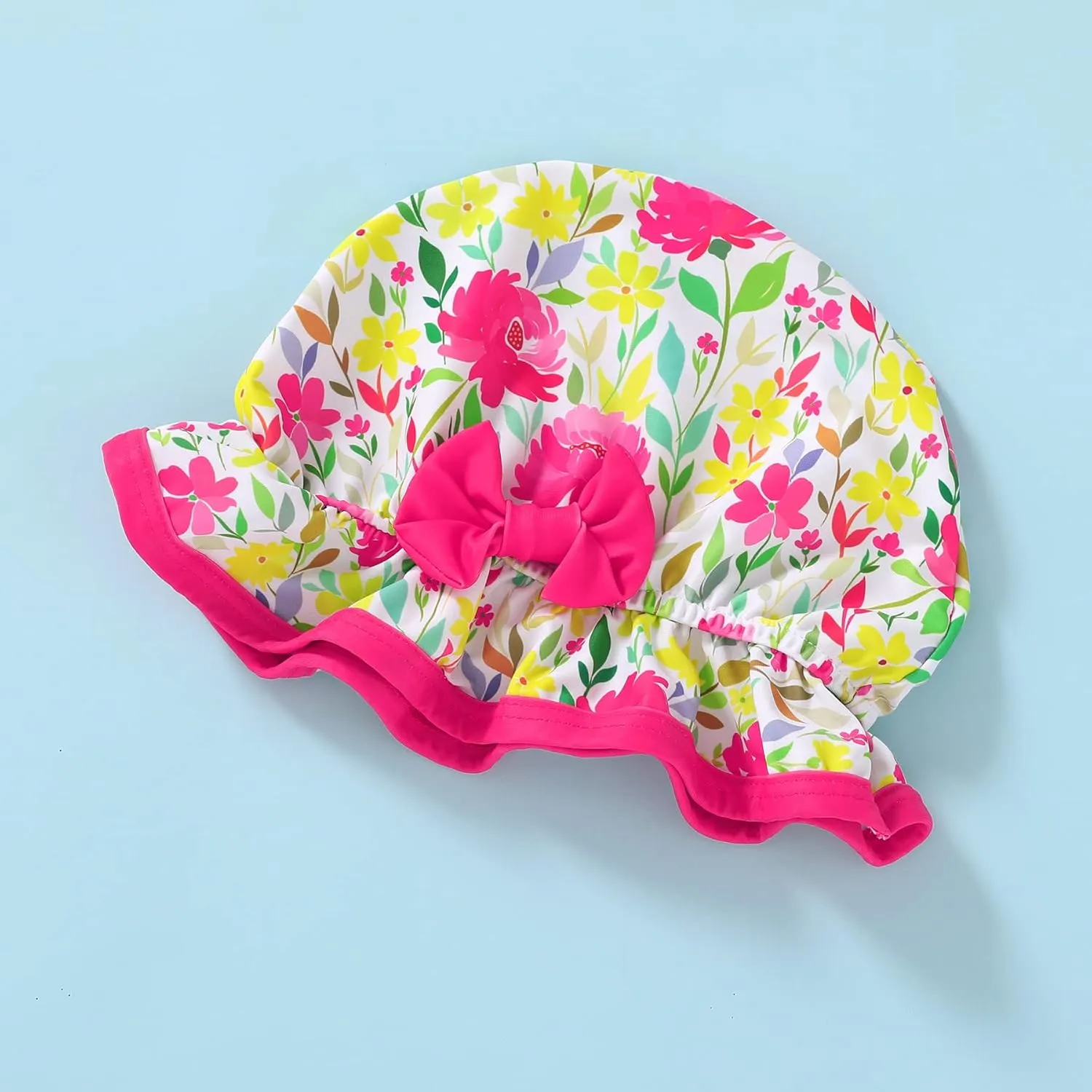 Infant Baby Girl Swimsuit One-Piece Long Sleeve Rash Guard with Hat Set Floral Zipper Bathing Suit Leopard Beach Wear