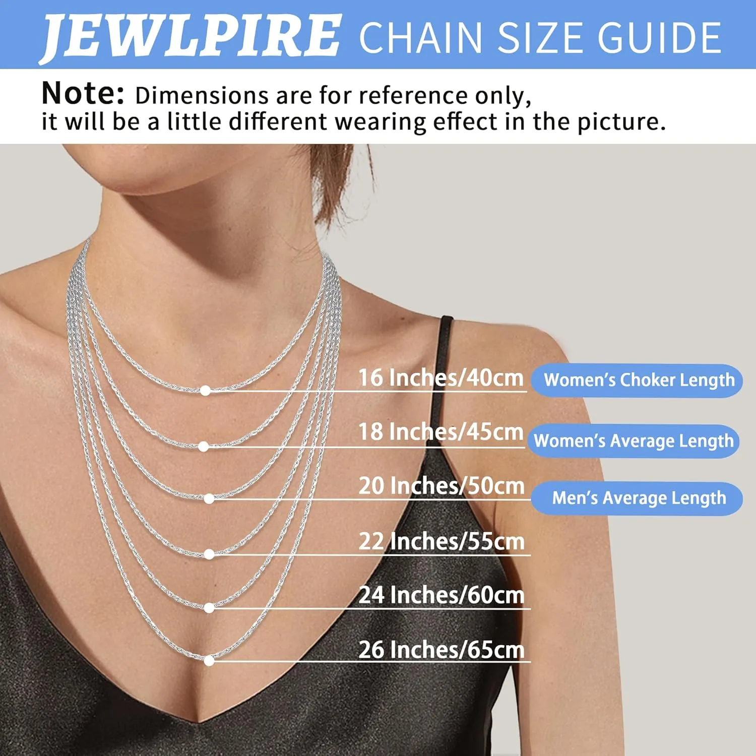 Jewlpire Italian 2mm Rope Chain 925 Sterling Silver Chain Necklace for Women Men, 14K Plated Gold Chain for Women Sturdy Women's Chain Necklaces, 16 18 20 22 24 26 Inch