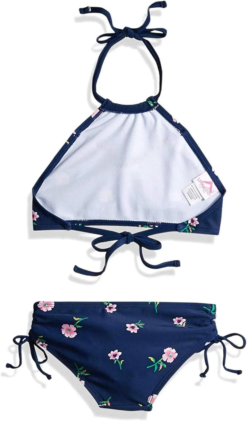Kanu Surf Girls' Morgan Ruffle Halter Bikini 2-Piece Swimsuit, Pink, 2t