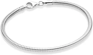 Miabella Italian 925 Sterling Silver Solid 3mm Snake Chain Bracelet for Women Men, Made in Italy