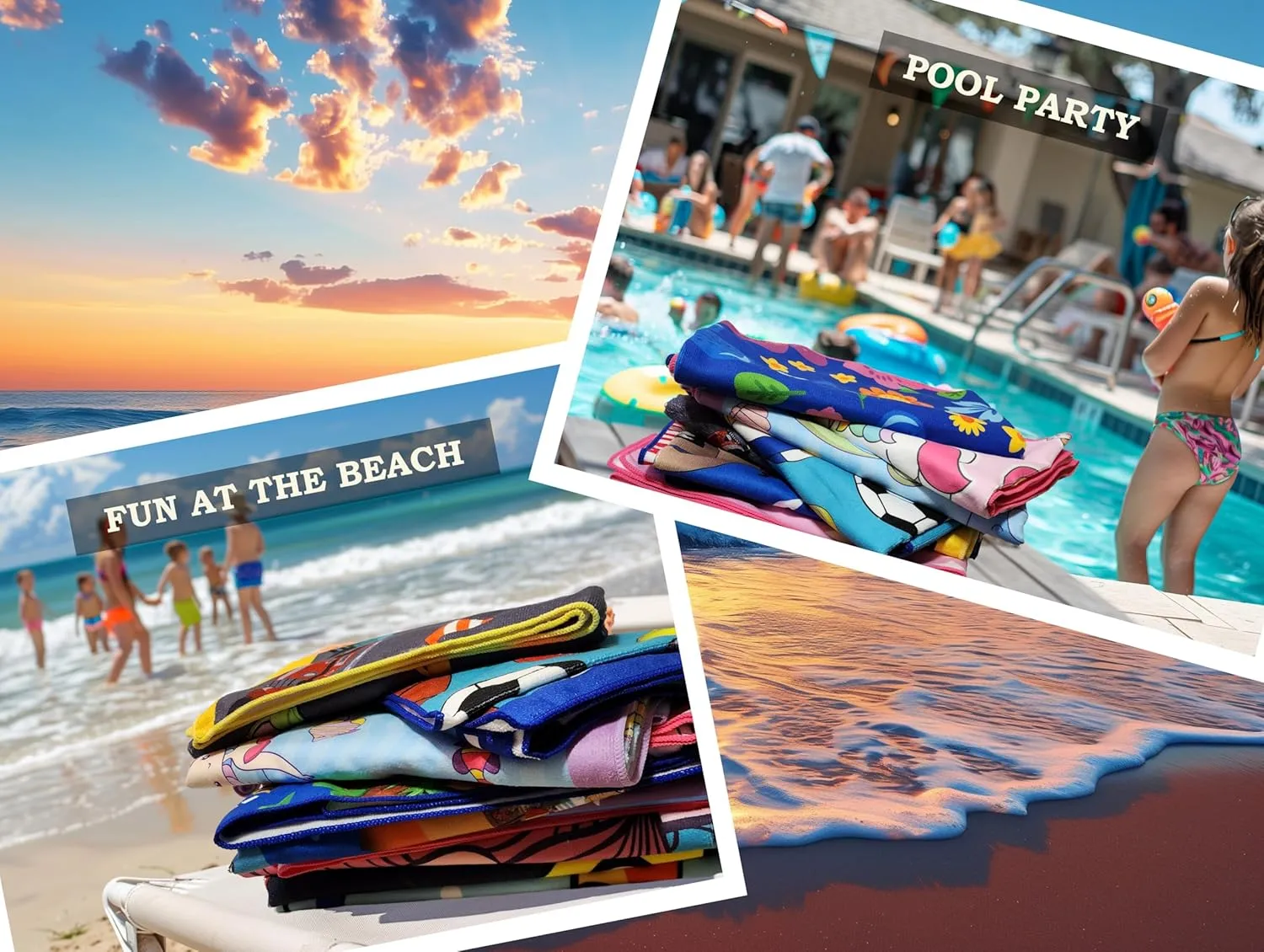 Microfiber Beach Towel for Kids - Thin and Large (30"x60") - Sports Balls - Absorbent, quick dry, sand free, lightweight, blanket - toddler, girls, boys - For Pool, Picnic, Camping, Travel, Swim