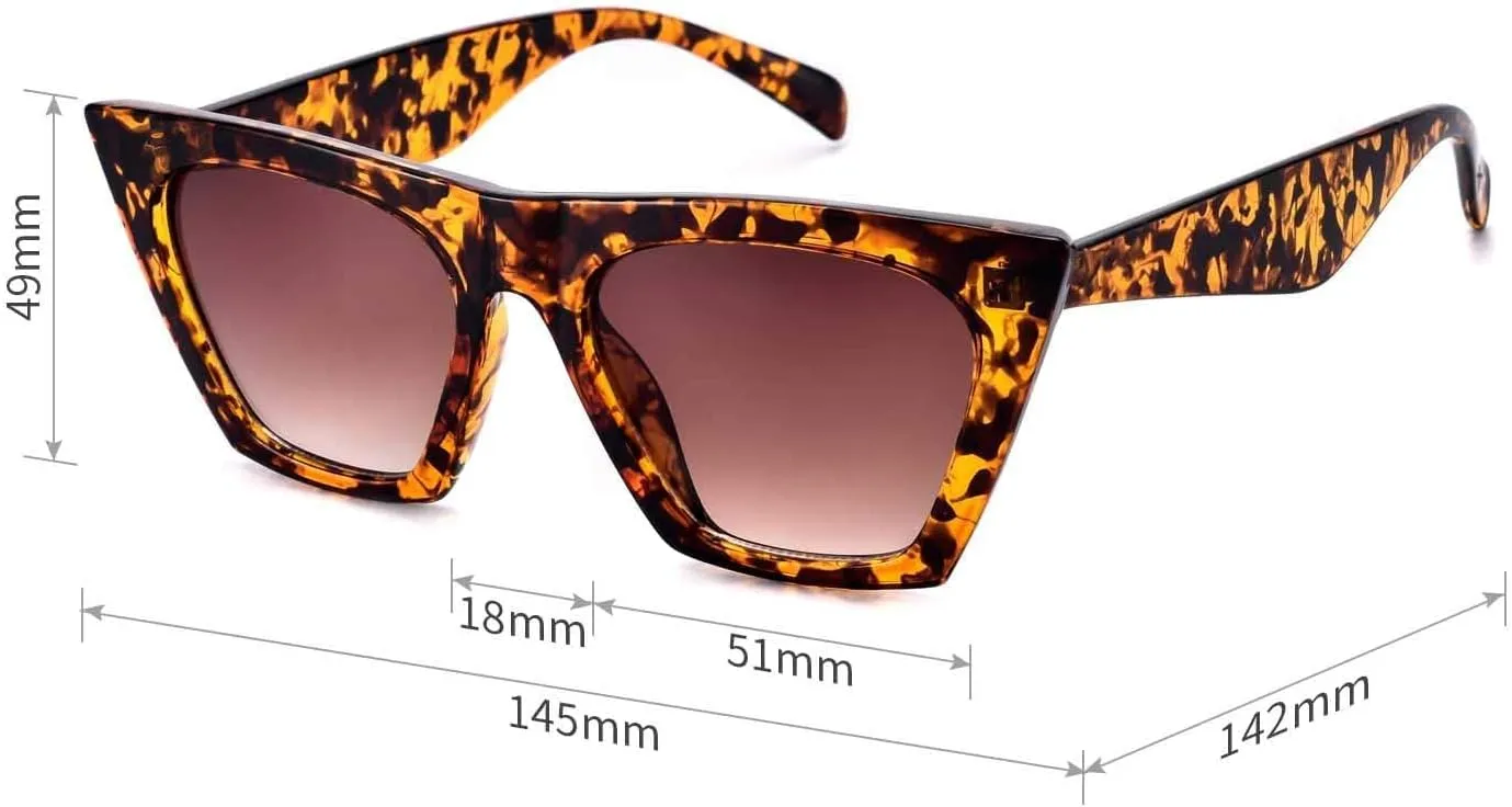 mosanana Square Cat Eye Sunglasses for Women Trendy Retro Cool MS51801