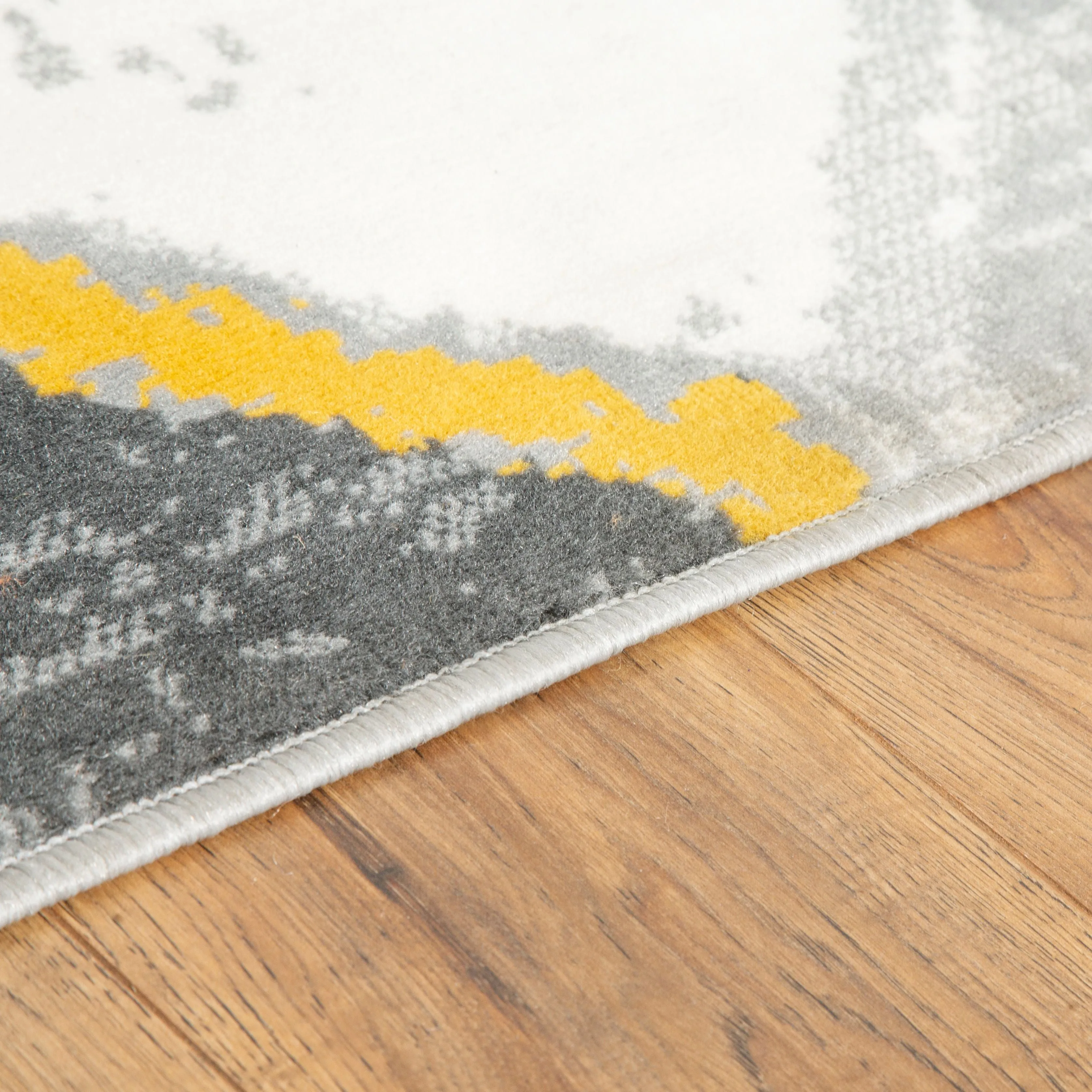 Mustard/Grey Contemporary Geometry Rhombus Design Rug - Texas