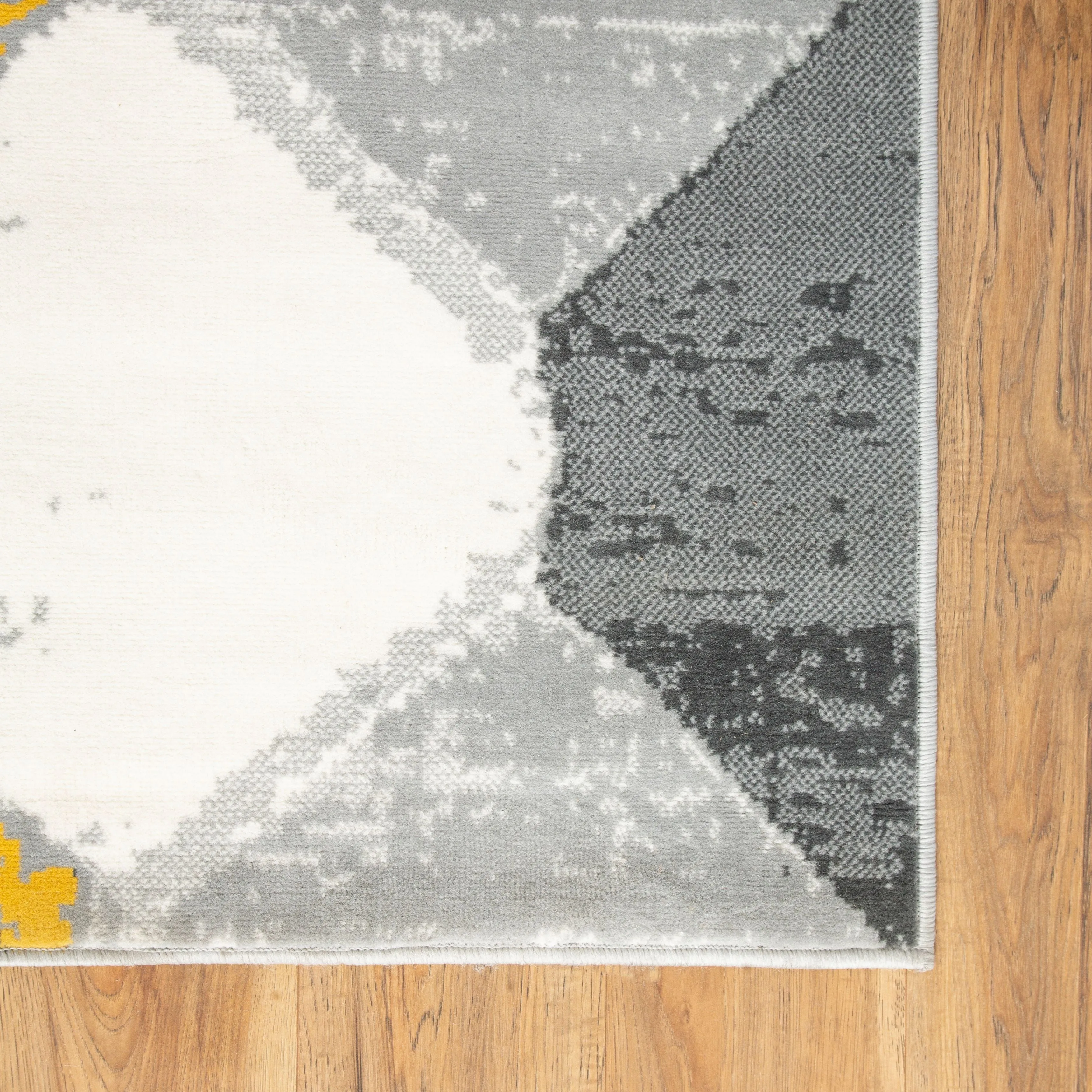 Mustard/Grey Contemporary Geometry Rhombus Design Rug - Texas