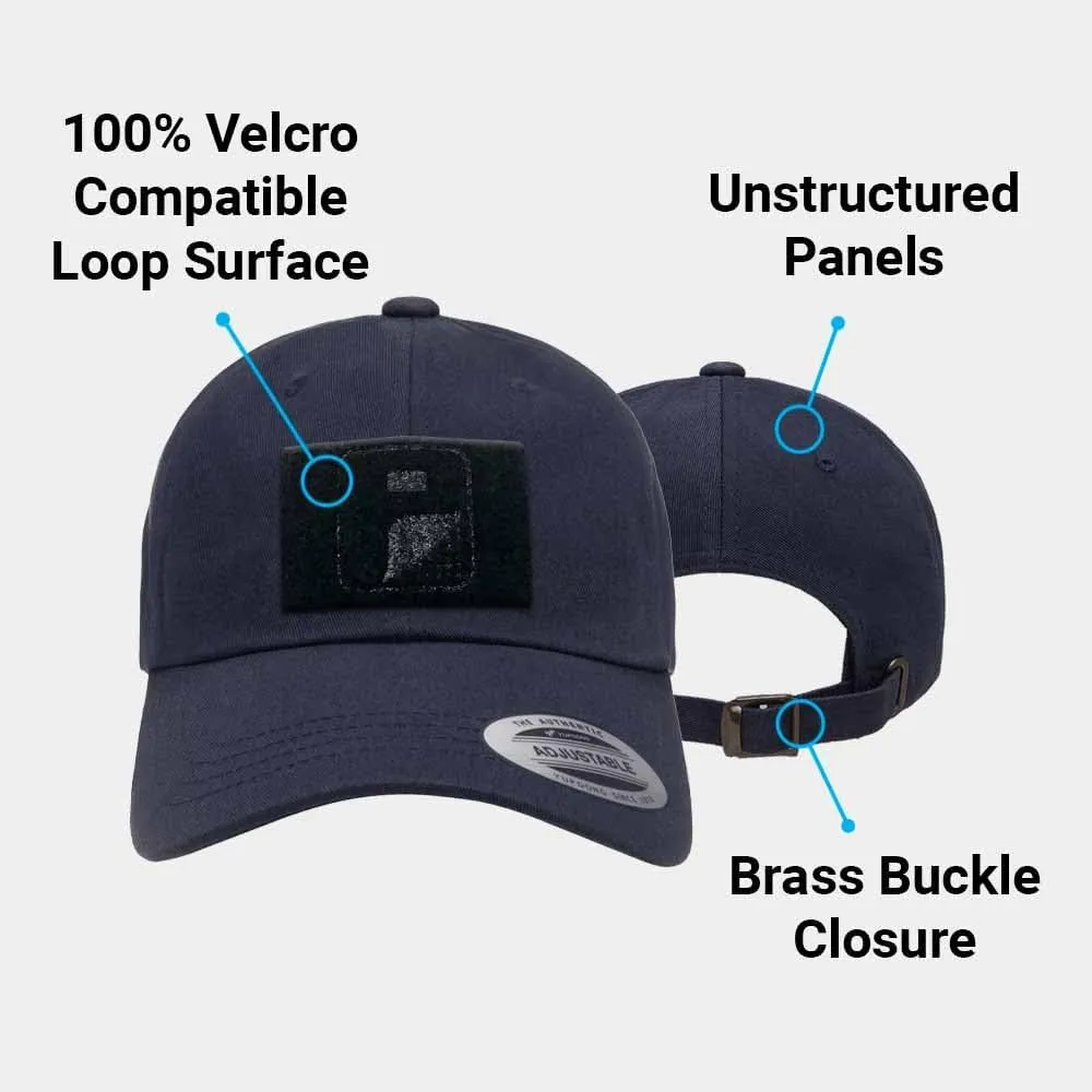 P PULLPATCH Dad Hat Brass Buckle Adjustable Hat by Pull Patch | Curved Bill Cap with 3x2 Inch Loop Panel for Morale Patches