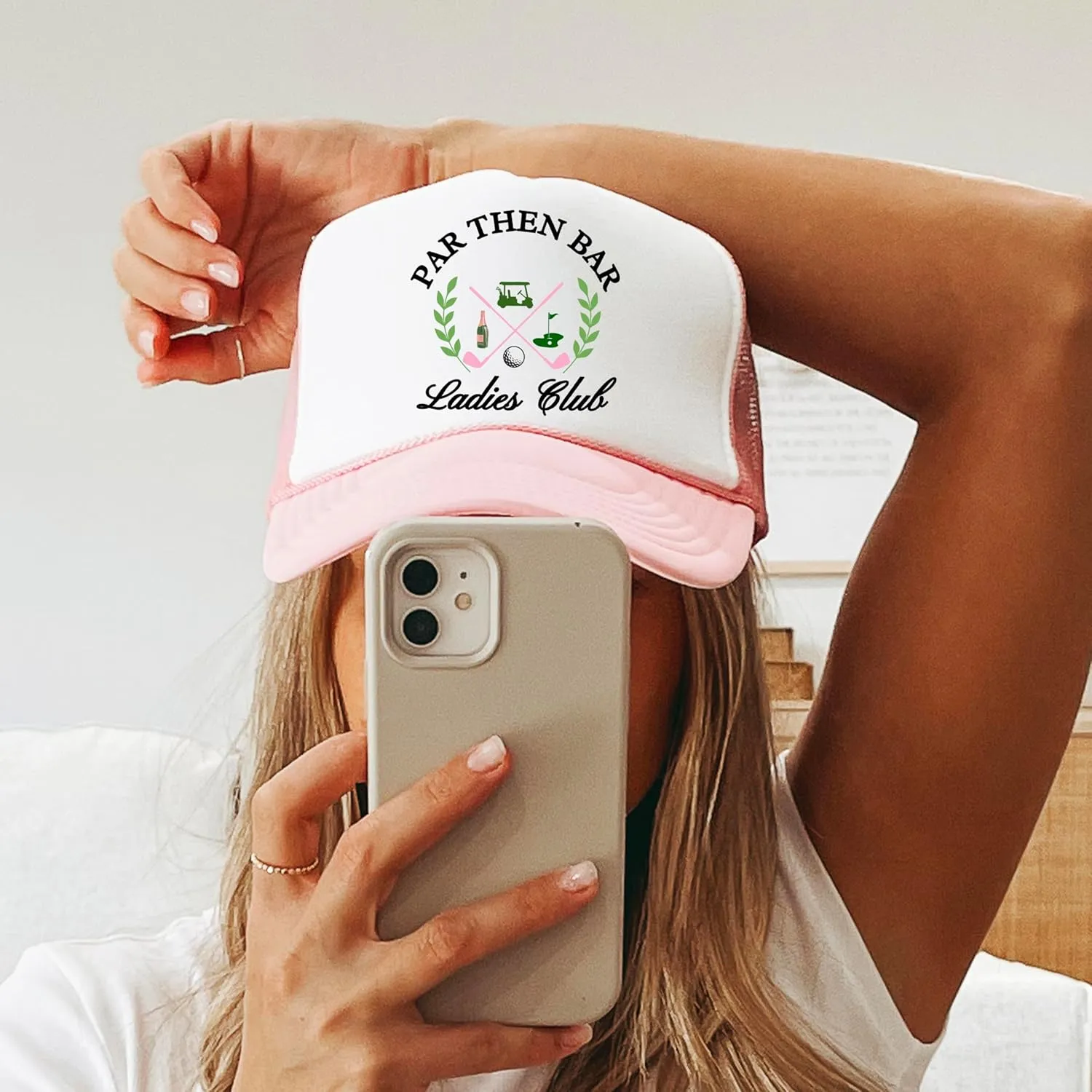 Par Then Bar Ladies Club Funny Golfer Women's Classic 5 Panel Mesh Snap Back Trucker Hat