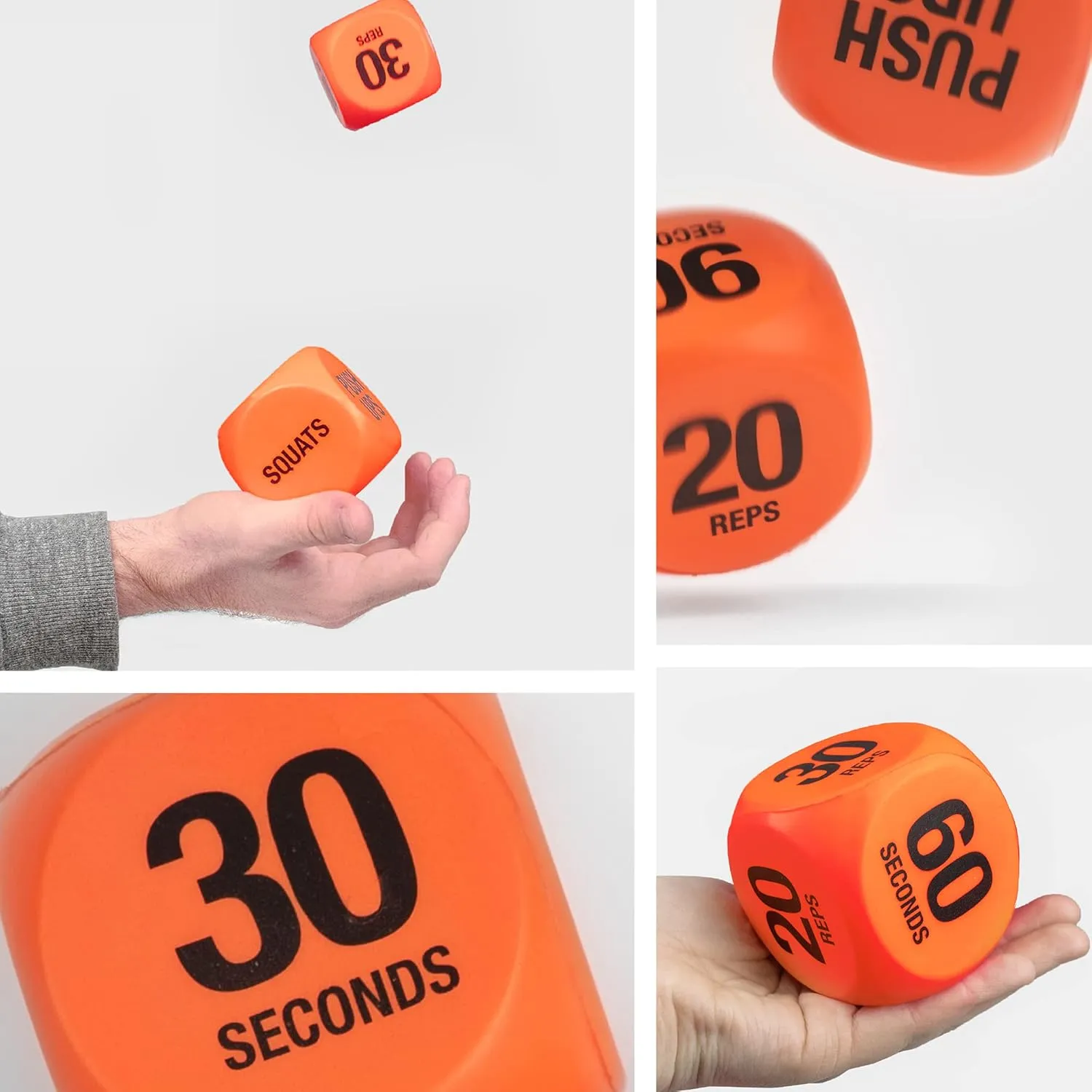 Phoenix Fitness Exercise Dice - Workout Dice Game for Cardio, HIIT Training and Exercise Classes - Training Includes Push Ups, Squats, Jumping Jacks, Crunches & Wildcard - Home and Gym