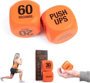 Phoenix Fitness Exercise Dice - Workout Dice Game for Cardio, HIIT Training and Exercise Classes - Training Includes Push Ups, Squats, Jumping Jacks, Crunches & Wildcard - Home and Gym