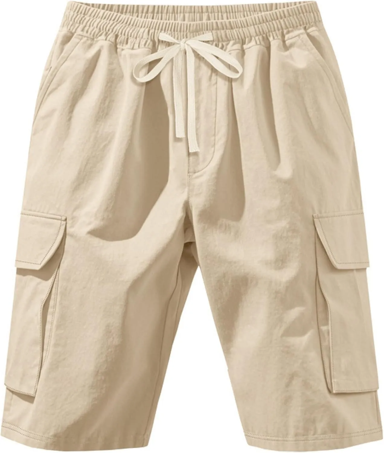 PORCLAY Cargo Shorts for Men Trendy Drawstring Elastic Waist Casual Shorts with Multi Pockets Workout Sport Outdoor