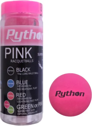 Python (Pink) Racquetballs (Super Fast w/Optimal Visibility)