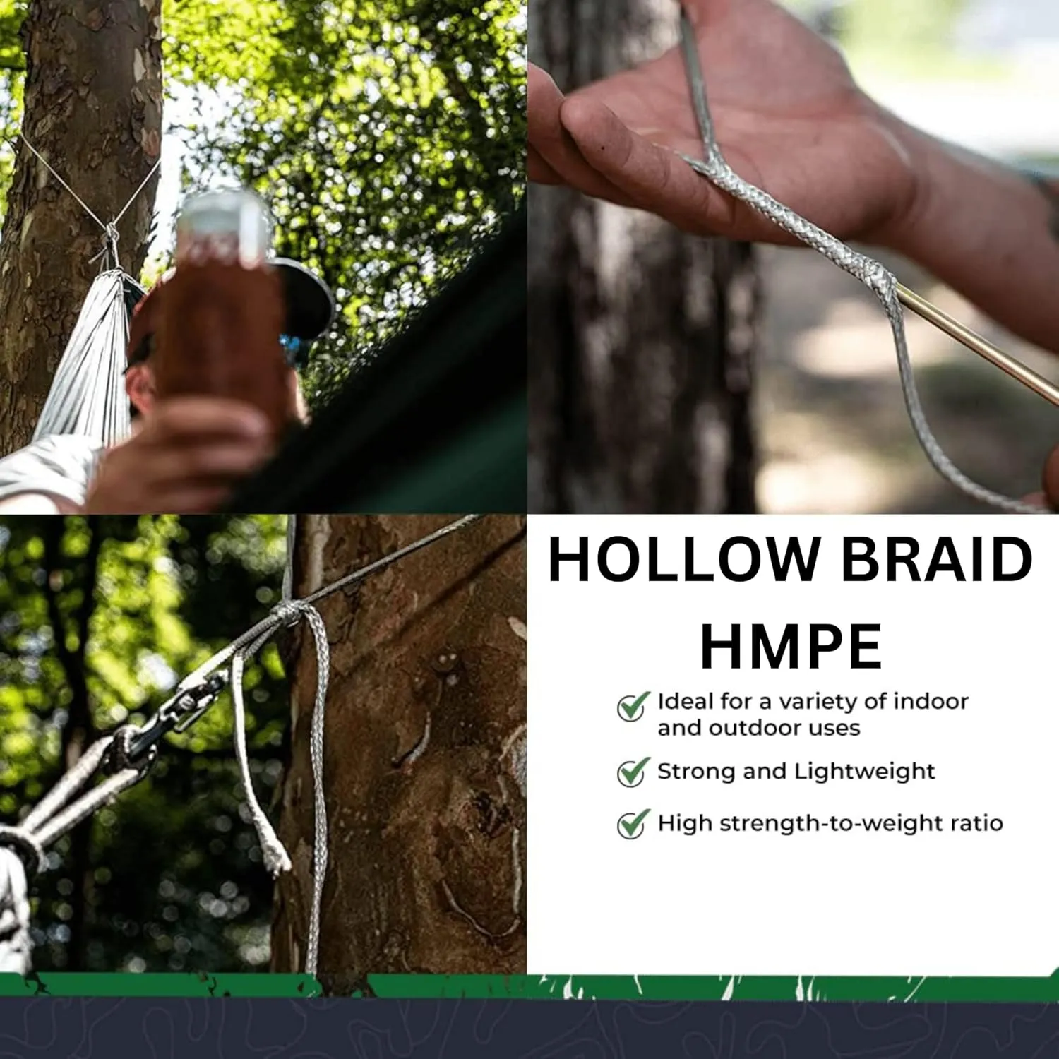 SGT KNOTS Hollow Braid HMPE Rope for Arborists, Boating, Camping, Crafting, Cord, Indoor and Outdoor, Lifting Slings and More (1/8", 25ft, Red)