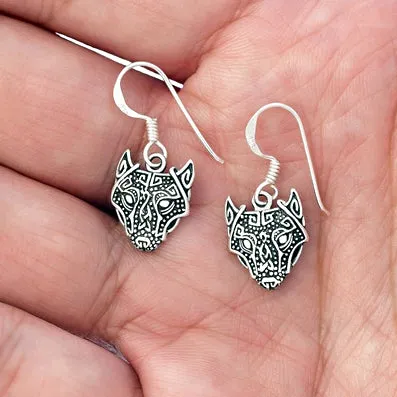 Small Wolf Earrings - Sterling Silver