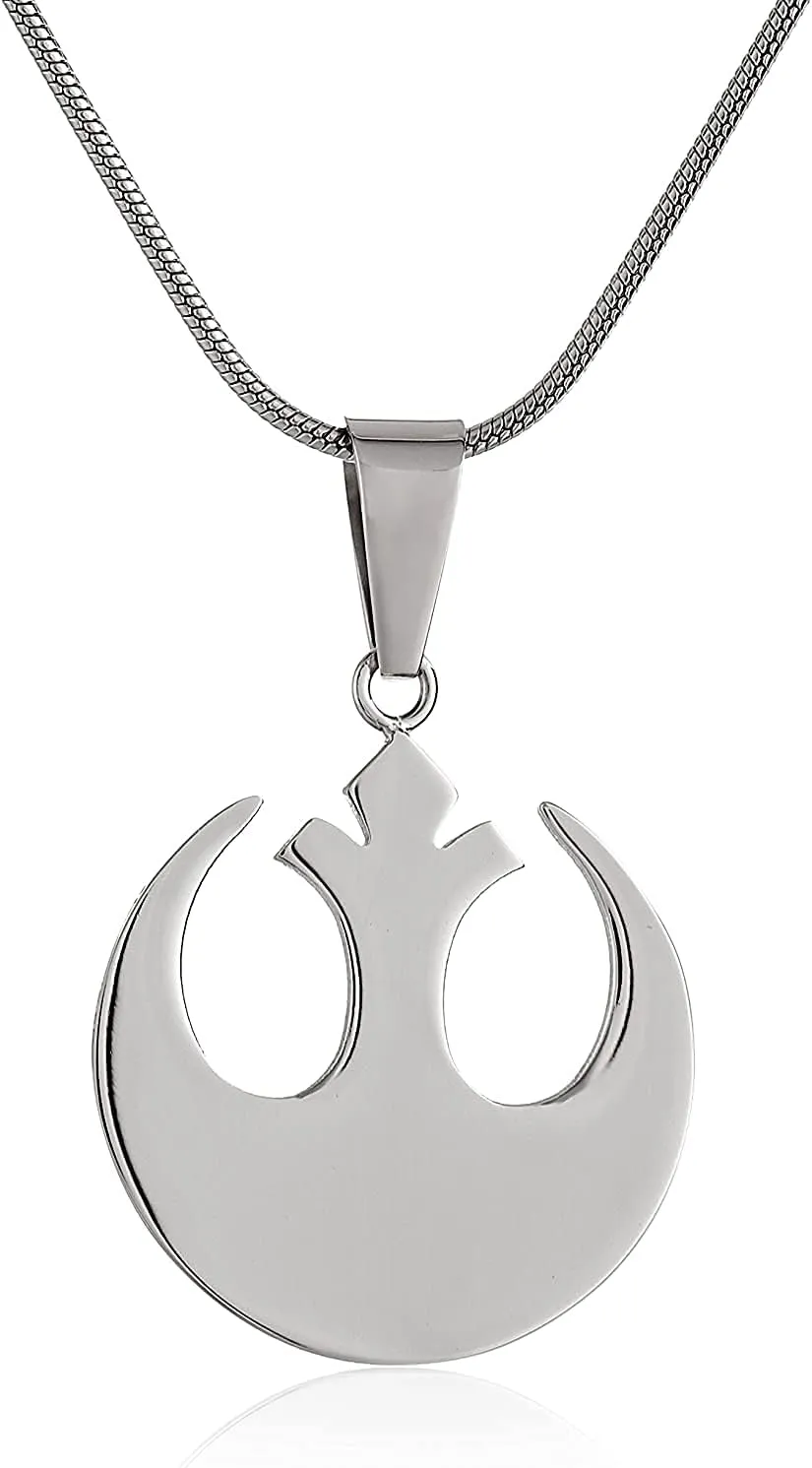 Unisex Jewelry Rebel Alliance Stainless Steel Gold Plated Small Chain Star Wars Pendant Necklace Gift