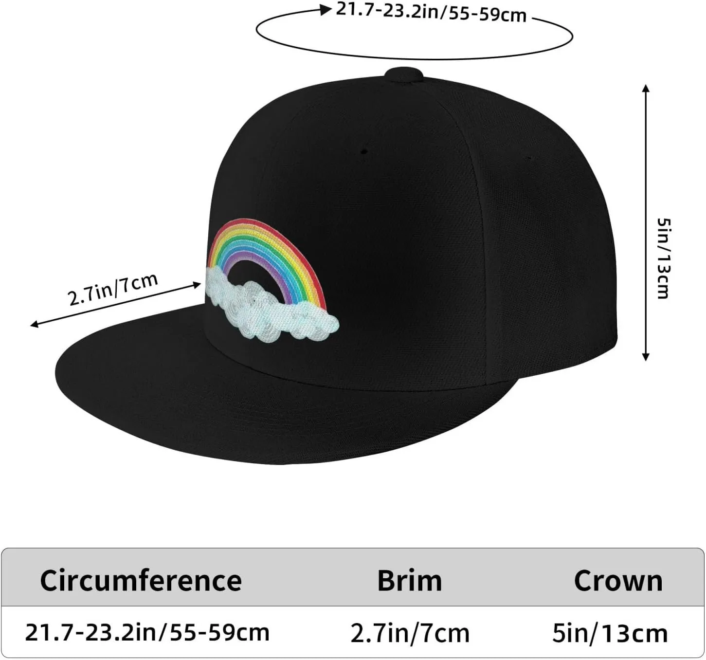 Watercolor Rainbow Trucker Hat for Men Snapback Hats Baseball Cap Flat Brim Hats