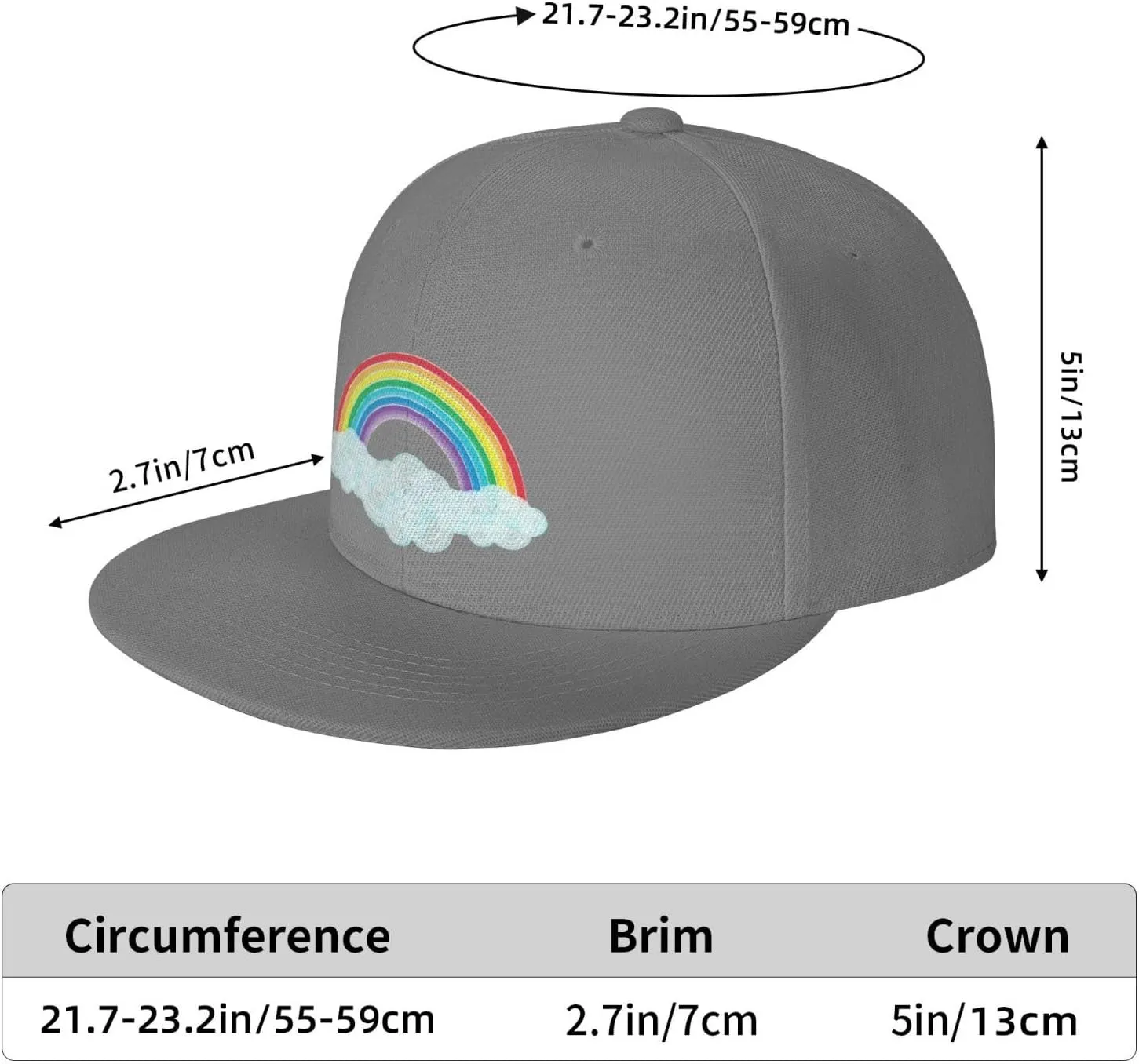 Watercolor Rainbow Trucker Hat for Men Snapback Hats Baseball Cap Flat Brim Hats