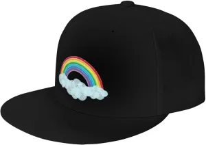 Watercolor Rainbow Trucker Hat for Men Snapback Hats Baseball Cap Flat Brim Hats