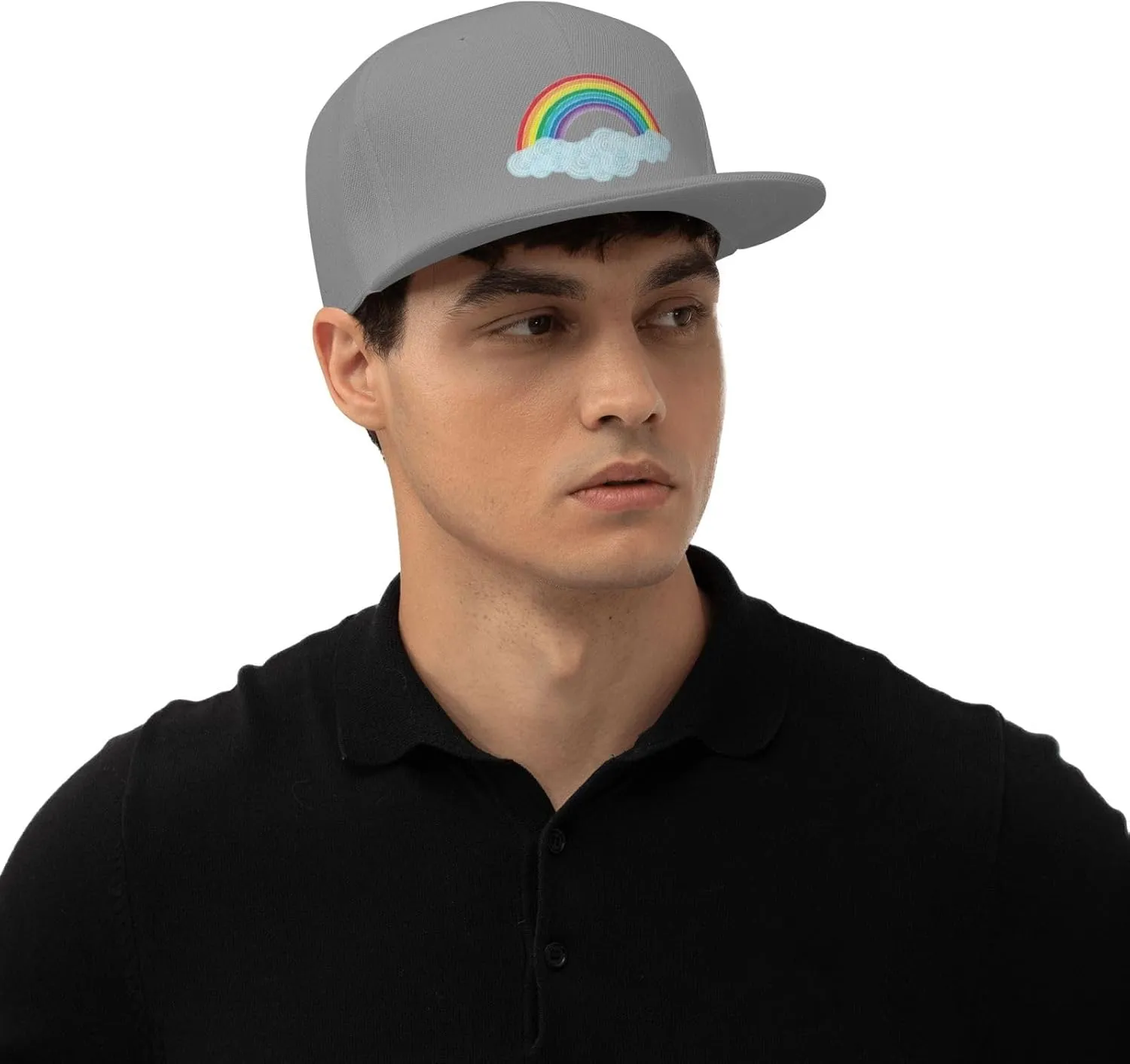 Watercolor Rainbow Trucker Hat for Men Snapback Hats Baseball Cap Flat Brim Hats