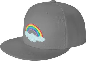 Watercolor Rainbow Trucker Hat for Men Snapback Hats Baseball Cap Flat Brim Hats