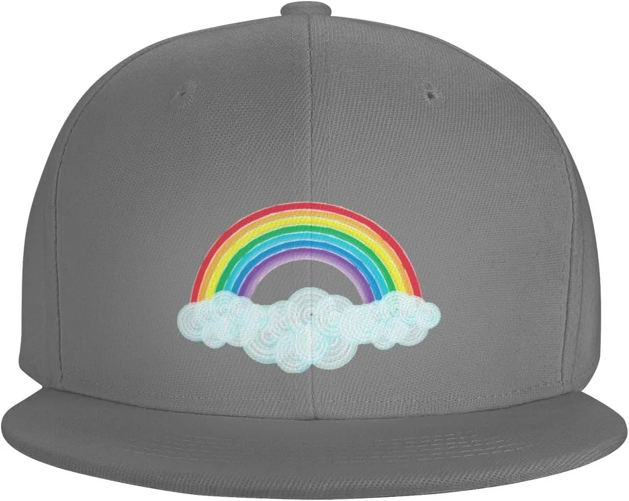 Watercolor Rainbow Trucker Hat for Men Snapback Hats Baseball Cap Flat Brim Hats