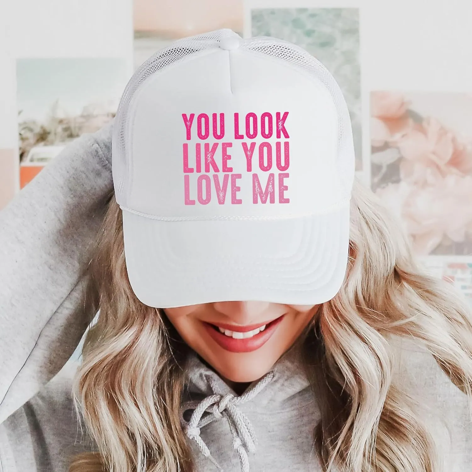 You Look Like You Love Me Trucker Hat Country Song Lyrics Adult Classic 5 Panel Mesh Snapback